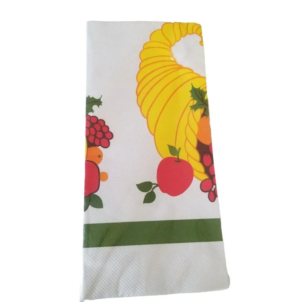 Vintage Thanksgiving Paper Tablecloth Party Table Cover 54 x 96 Pumpkin Autumn